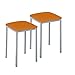 ASTIMESA Dos Taburetes de Cocina Cuadrado Polipiel Naranja, Altura de Asiento 45 cms.