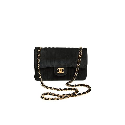 CHANEL Women's Pre-Loved Black Suede Vertical Flap 9", Black, One Size