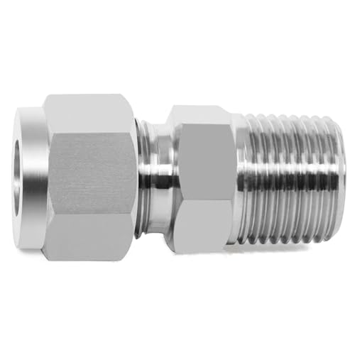 Image of ChillWaves 304 Stainless Steel Compression Tube Fitting, 3 /4 inch OD x 1 inch NPT Male Compression Union Connector(1-PACK)
