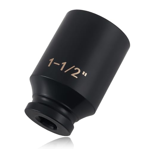 Upgraded Deep 1 1/2 Socket Heavy Duty Axle Nut Socket with 1/2 Drive & 6-Point Hex Design Anti-Rust 1 1/2 Sockets 1/2 Drive Car Repair Tools for Quick Removal of Axle Nuts