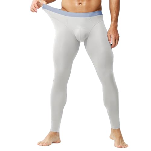 Ouruikia Men's Thermal Underwear Bottoms Silky Smooth Long Johns Thermals Pants Soft Base Layer Tights Leggings