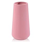 All Pink Ceramic Vase, GUKJOB Small Cute Flower Vase for Pampas Grass, Home, Living Room, Dining Table, Farmhouse, Office Decor, Bedroom, Table, and Kitchen Shelf (All Pink)