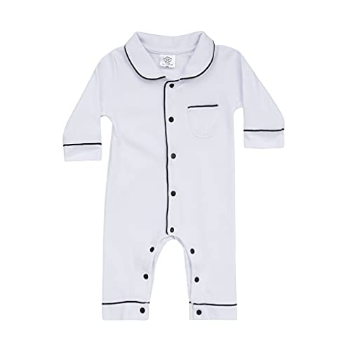 Pijama Macacão - 100% algodão egípcio - Branco (18 meses)