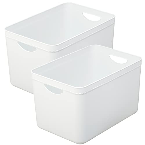 天馬 収納ボックス やわらか収納ケース レギュラー 深型 ホワイト 約37.5×25.5×23cm 2個セット