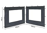 Color: Gris QUICK STAR 2 paneles laterales con ventana de PE 250x190cm gris para Gazebo 3x3m