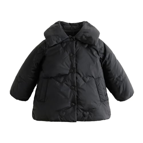 marc & janie Girls Mid-Length Lapel Down Jacket Long Sleeve Snap Button Coat Warm Ultralight Tops 232027