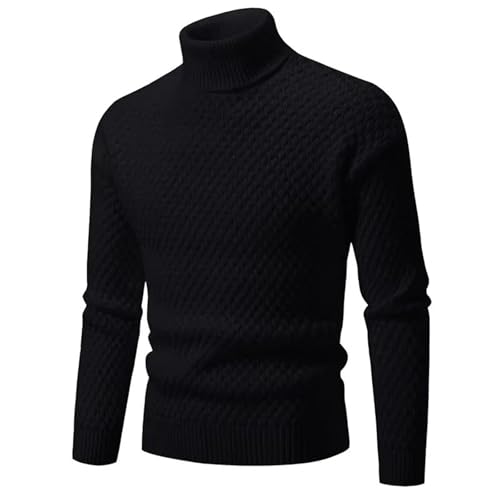 Men's Turtleneck Slim Fit Sweater Casual Knitted Pullover Warm Street Casual Top2