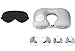 NOVAGO (Pack 2 en 1 Masque de Sommeil et de Voyage 100% Pure Soie Naturelle + 1 Coussin Oreiller de Voyage Gonflable Confortable et Léger