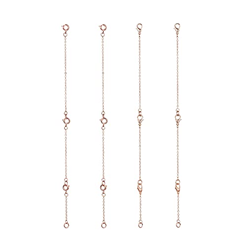 Image of Softones 12-18Pcs Ankle Bracelets Extenders-Extension for Womens Jewelry(1 2 3 Inch),with Lobster Clasp and O-Clasp from Gold Silver Rose Gold