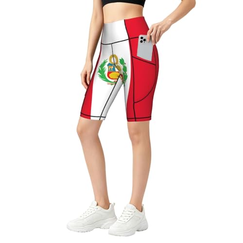 Legging drapeau Pérou femme taille haute doux pour yoga