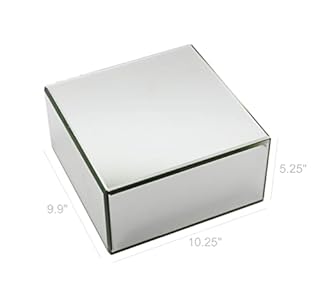 FixtureDisplays® 10.25x10.25x5.25"Rectangular Glass Mirror Risers 6 Sided 11926-3