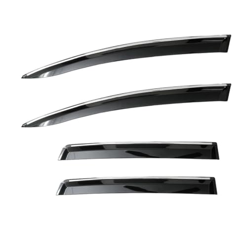 CAR SAAZ Unbreakable Chrome Smoke Door Visor for Estilo (2006-2014)| Premium Sun, Rain Wind Deflector Chrome Strip Side Door Rain Visor – Set of 4 Pcs