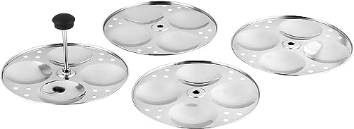 Vinod Stainless Steel Multi Steam Cooker with Idli Tray Set - 4 Tier Stand – Makes up to 16 Idlis – S.S. Plates – Steam Cooker, Rice Cooker, Food Steamer, Slow Cooker, Vegetable Steamer Food Grade - Image 3