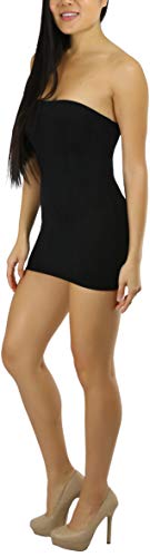 Image of ToBeInStyle Women's Sexy Novelty Sheer Strapless Slip Dress
