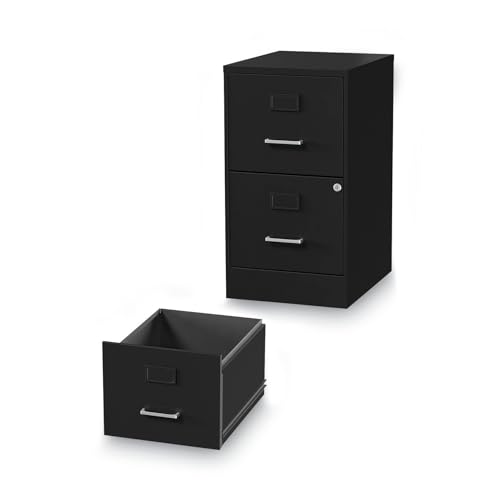 Alera Soho Vertical File Cabinet, 2 Drawers: File/File, Letter, Black, 14" X 18" X 24.1" by Alera - Image 6