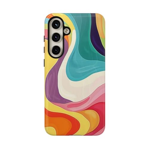 Coque rigide Samsung S24 Plus motif abstrait groovy coloré et brillant