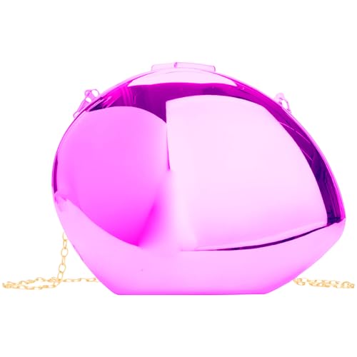 円形ピンクパーティーバッグ Oxxggkao] トレンディなユニークな形のイブニングバッグファッショ