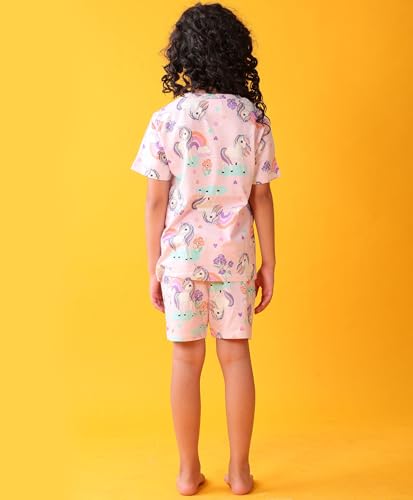 Image of ANTHRILO Sleepwear Shorts Set for Girls| Material: 100% Pure Cotton | Fabric: Skin-Friendly, ensuring a Soft Touch on Delicate Skin| Fit: Regular |Age Range: Suitable for Girls Aged 0-14 Years
