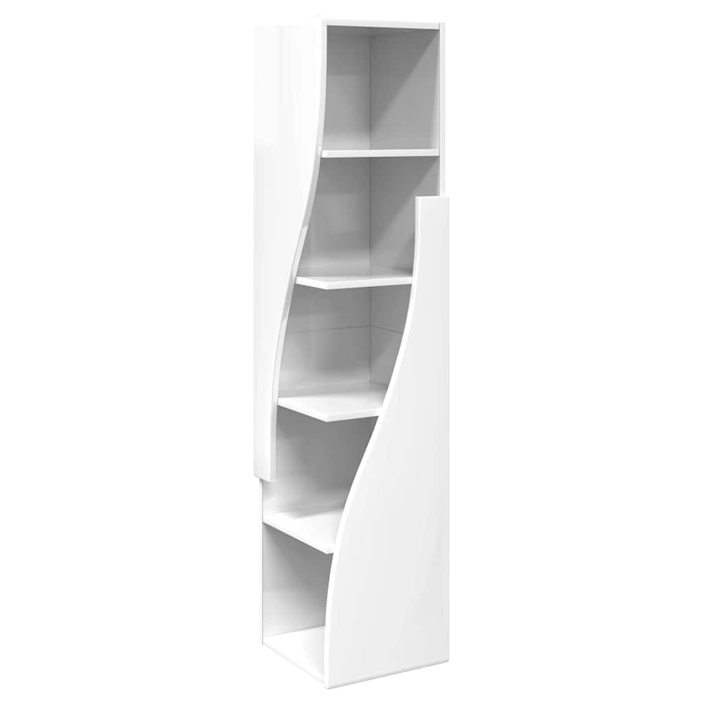 Armario esquinero brillante blanco 32 x 32 x 140 cm madera