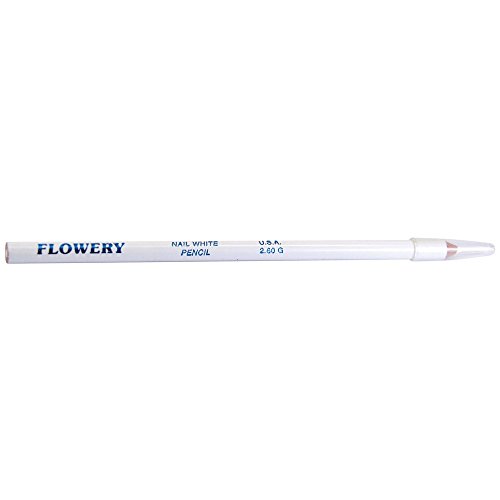 Flowery Nail White Pencil with Cuticle Pusher Cap - 7
