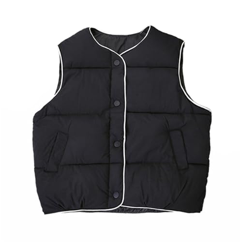 Boys Girls Puffer Down Vest Lightweight Winter Outerwear Sleeveless Jacket With Pockets Kids Button Gilet