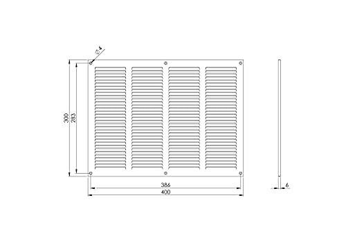 LIRAST 400x300mm / 16x12 inch Black Metal Ventilation Grille - Air Vent Cover with Insect Mesh, 400x300mm / 16x12'' - Image 2