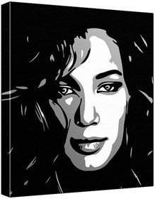 Leona Lewis (100% Original Painting. Not A Print ) Acrylic Paint On Deep Framed Canvas (60 x 50 x 1.8 cm) 3-Colour Black/Grey/White-image-22