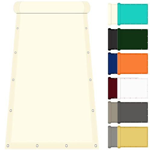 Toldo Vela Impermeable Rectangular 125 x 150 cm Protección Rayos UV Impermeable Vela de Sombra Resistente Al Desgarro para Terraza Balcon Exteriores Jardín, Marfil