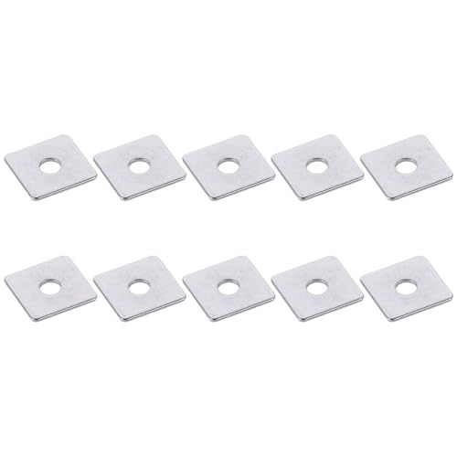 HOBBYIN Square Washer, 10Pcs M3 M4 M5 M6 M8 304 Stainless Steel Square Plate Washers Flat Pad Spacer Gasket for Hardware Fastener(M8x30x30x2)