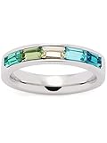  Leonardo 021373 Grafica - Anillo para mujer (acero inoxidable, plata y cristal, 16,9 mm, tamaño 53)