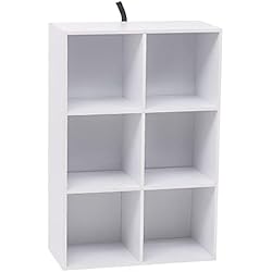 Estanteria Kallax 2 Huecos WOLTU Libreria Blanca con 6 Cubos Abiertos, Estanteria para Libros y Exposición, Mueble Estanteria para Oficina, Estudio Juvenil y Salón, 60x29,5x89cm, SK002ws3