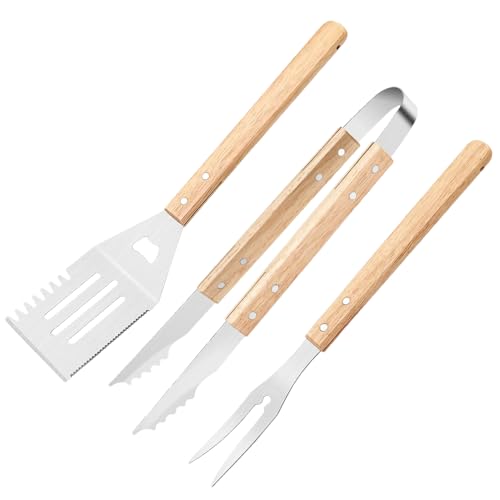 Utensilios para Barbacoa,3X Herramientas De Parrilla - Accesorios De Cocina Antiadherentes Y Resistentes Al Calor para Carne Pizza Hamburguesas Ensaladas