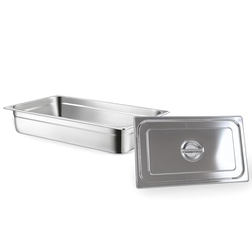 Image of HS Stainless Steel GN Pan Full Size 1 /1 150mm Depth 18L Capacity Anti-Jam Design 100% BIS Certified Raw Material European Standard Made in India 53 x 32.5 x 15 cm Professional Kitchen Grade