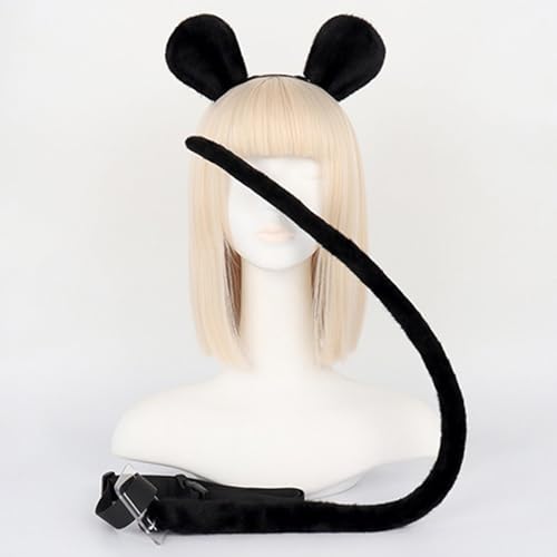 Souris et chats : queue et oreilles en fourrure pour costume Halloween