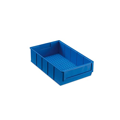 Blaue Industriebox 300 B | HxBxT 8,1x18,3x30cm | 3,4 Liter| Sichtlagerkasten, Sortimentskasten, Sortimentsbox, Kleinteilebox