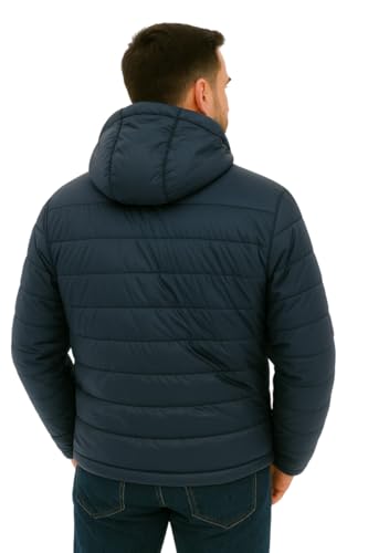 Image of Leebonee Mens Solid Quilted Puffer Jacket with Hood