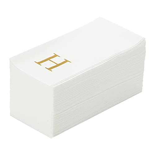 Luxenap 15.8 X 7.9 Inch Linen-Feel Guest Towels, 2000 Lettered Hand Towels - Gold Letter 'H', Sans Serif Font, White Paper Dinner Napkins, airlaid, For Restrooms And Tables - Restaurantware by Restaurantware - Used condition - US$226.40