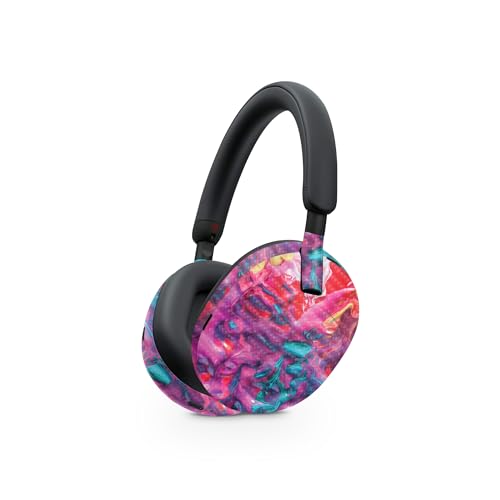Image of MightySkins Carbon Fiber Skin Compatible with Sony WH-1000XM5 Headphones - Paint Party | Protective, Durable Textured Carbon Fiber Finish | Easy to Apply