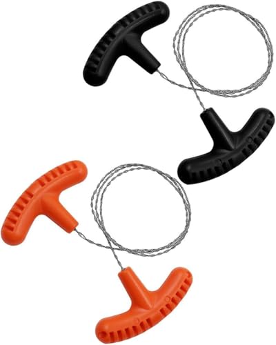 AORHOFJ Lot de 2 scies à Fil en Acier Inoxydable - Scie de Poche - Scie à Fil métallique - Équipement de Survie - Bois pour équipement de Voyage en Plein air et scie à Corde - Scie de Camping (70cm)