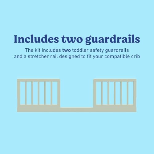 Image of Graco Storkcraft Toddler Safety Guardrail Kit with Dowels - GREENGUARD Gold Certified, Converts Compatible Storkcraft Crib to Toddler Bed, Kit Includes 2 Toddler Guardrails (Sage)