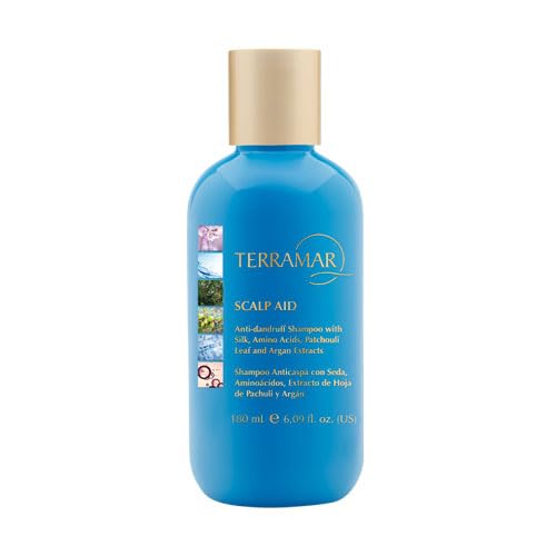 Terramar Scalp Aid Anti-Dandruff Shampoo with Amino Acids, Tea Leaf, Argan Extracts, Blue, 6 fl oz
