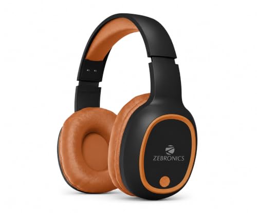 Zebronics Thunder (2026 Upgrade) Wireless Headphones, BT v6.0, True 60 hrs Playback, 40mm Drivers, ENC, Gaming Mode, Dual Pairing, AUX & microSD, Rapi