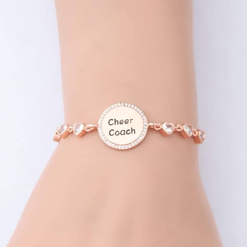 Image of BEKECH Cheerleader Coaches Cheer Coach Bracelet Jewelry for Coaches Cheer Gift for Her Appreciation Gift for Cheerleading (cheer RG)