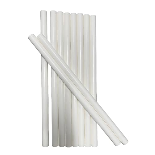 10Pcs PVC Rigid Round Pipe 25mm OD 16" Length White