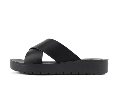 Image of Soda LUCY ~ Women Open Toe Flatform Platform Crisscross Band Upper Fashion Slide Sandals