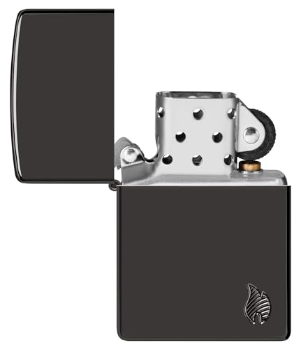 Zippo Sturmfeuerzeug - Armor Series Flame - Nachfüllbar- Geschenkbox - Metall - Made in USA, Schwarz