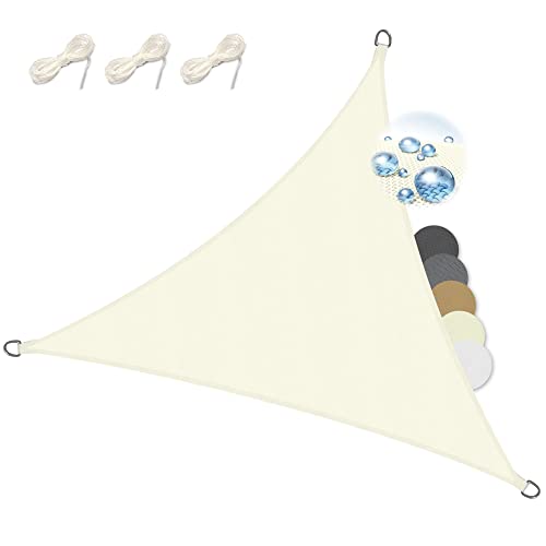 Sol Royal Sonnensegel dreieckig Wasserdicht 3x3x3m Terrasse – Sonnensegel Balkon Segeltuch UV Sonnenschutz Garten Pool Camping Sonnenschutz Segel Creme – PS9