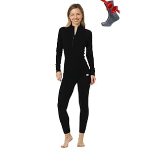 Merino.tech Women’s Merino Wool Base Layer Set – Zip-Up Heavyweight, Midweight Thermal Top & Bottom