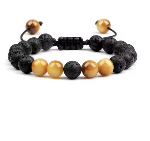 LYGBAOFUL Perlen Armbänder für Männer Naturstein Lava Frauen
