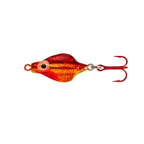 Lindy Rattl'N Flyer Spoon Hybrid Ice Fishing Lure Jigging Spoon, Golden Shiner, 1/16 oz